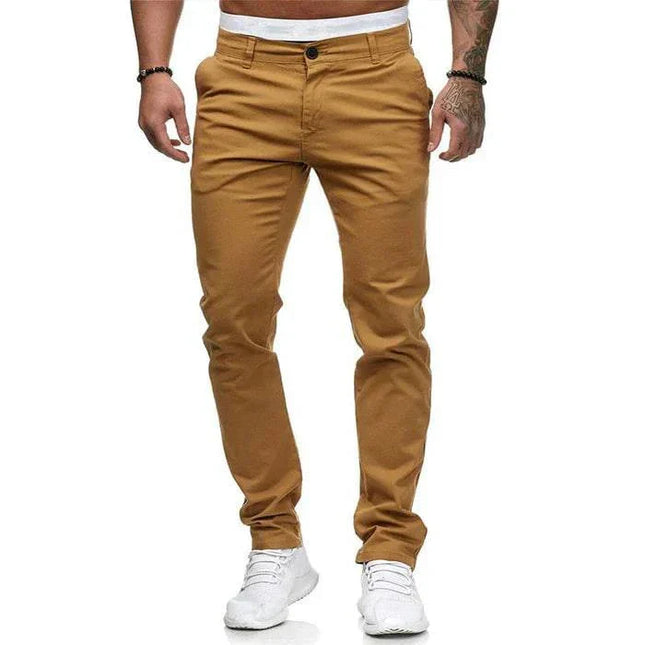 Szafa Melbourne | Męskie spodnie chino slim fit | Wszechstronna odzież na co dzień w jednolitym kolorze | Oddychający materiał zapewniający komfort przez cały dzień | Idealny do pracy lub na weekendowe wyjścia | Nowoczesna zwężana sylwetka