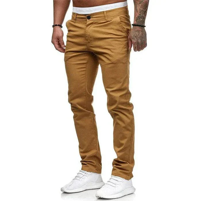 Szafa Melbourne | Męskie spodnie chino slim fit | Wszechstronna odzież na co dzień w jednolitym kolorze | Oddychający materiał zapewniający komfort przez cały dzień | Idealny do pracy lub na weekendowe wyjścia | Nowoczesna zwężana sylwetka