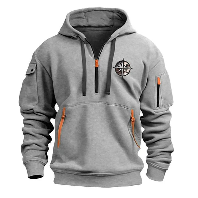 Męska bluza sportowa z wieloma zamkami Armoire Melbourne | Haftowane detale | Bezpieczne zamek na zamek | Oddychająca tkanina | Regularny krój | Wszechstronny do użytku na siłowni i na co dzień | Dostępne w wielu kolorach