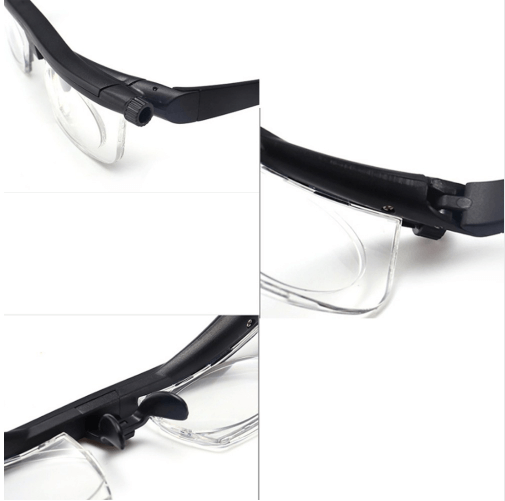 Regulowane okulary | Blisko Far Vision | -6,0 do +3,0 Zakres dioptrii | Plastyczna, opracowana na ramę uderzeniową | Jeden rozmiar pasujący do wszystkich | Nie potrzeba odbioru | Idealne rozwiązanie do tworzenia zapasowych kopii zapasowych