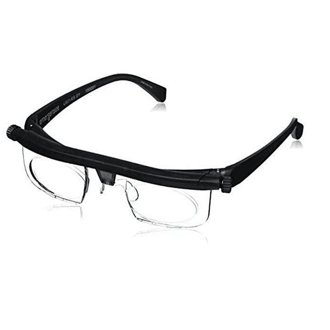 Regulowane okulary | Blisko Far Vision | -6,0 do +3,0 Zakres dioptrii | Plastyczna, opracowana na ramę uderzeniową | Jeden rozmiar pasujący do wszystkich | Nie potrzeba odbioru | Idealne rozwiązanie do tworzenia zapasowych kopii zapasowych