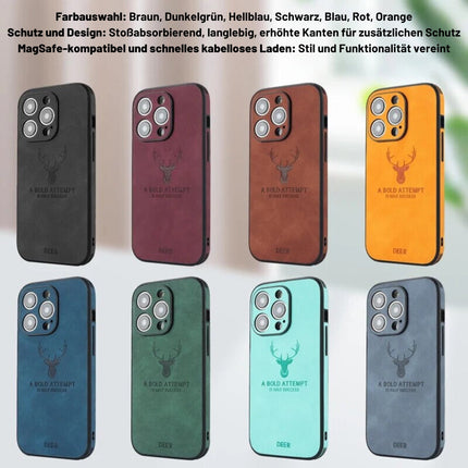 Luksusowe skórzane etui na iPhone'a | Elegancki wygląd i ochrona odporna na wstrząsy | Wysokiej jakości materiał | Precyzyjne dopasowanie i wycięcia | Cienki i lekki | Dostępne w różnych kolorach i wykończeniach