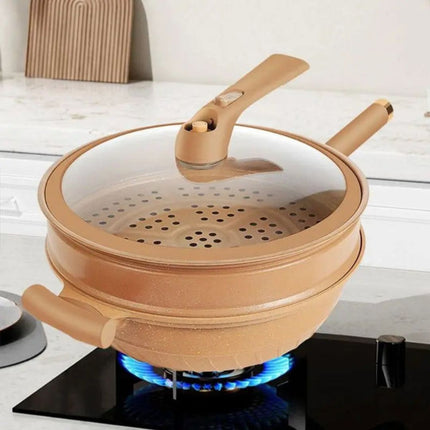Iron Wok Cooking Pro | Nieprzywierające żelazko | Technologia mikrociśnienia | Uniwersalny kosz do gotowania na parze | Szybkie zdrowe gotowanie | Łatwe czyszczenie | kompatybilność z gazem i indukcją | Można myć w zmywarce