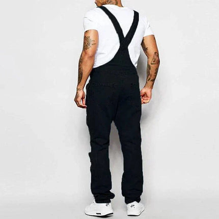 Męskie kombinezony jeansowe z przetarciami Armoire Melbourne | Modny, sieć krój | Regulowane paski | Vintage Streetwear | Wytrzymał dżins | Wiele kieszeni | Wygodny styl miejski
