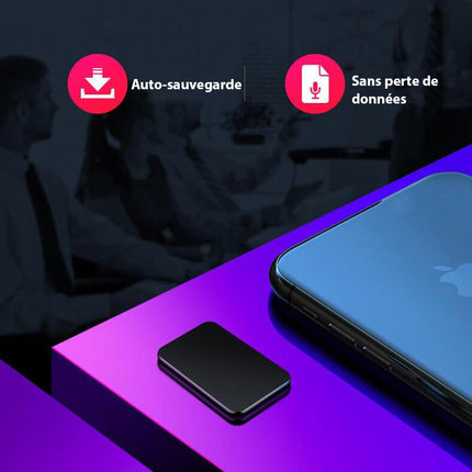 Mini ultracienki rejestrator mikrofonu szpiegowskiego | Dyskretna konstrukcja 5 mm | Wysokiej jakości dźwięk | Bateria 50 godzin | 8 GB pamięci | Sterowanie jednym z najlepszych | Sformatuj WAV | Redukcja hałasu | Idealny na spotkania i notatki osobiste 