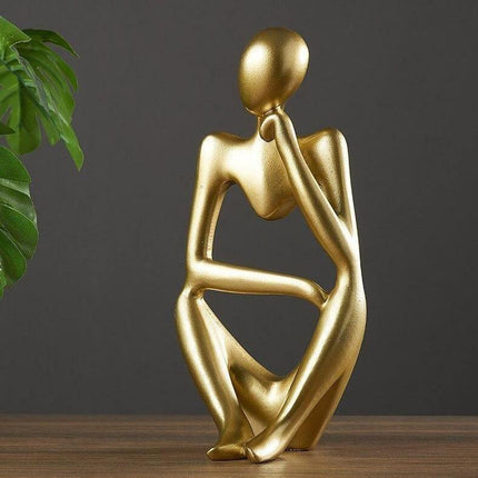 Abstrakcyjna, elegancka statua z żywicy myśliciela | Nowoczesny minimalistyczny design | Wystrój blatu | Trzy kolory i pozy | Sztuka domowego biura | Przyjazny dla środowiska | 8cm x 13cm | Wyjątkowy pomysł na prezent
