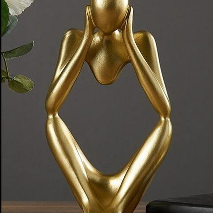 Abstrakcyjna, elegancka statua z żywicy myśliciela | Nowoczesny minimalistyczny design | Wystrój blatu | Trzy kolory i pozy | Sztuka domowego biura | Przyjazny dla środowiska | 8cm x 13cm | Wyjątkowy pomysł na prezent