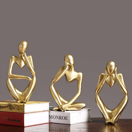 Abstrakcyjna, elegancka statua z żywicy myśliciela | Nowoczesny minimalistyczny design | Wystrój blatu | Trzy kolory i pozy | Sztuka domowego biura | Przyjazny dla środowiska | 8cm x 13cm | Wyjątkowy pomysł na prezent
