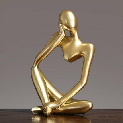 Abstrakcyjna, elegancka statua z żywicy myśliciela | Nowoczesny minimalistyczny design | Wystrój blatu | Trzy kolory i pozy | Sztuka domowego biura | Przyjazny dla środowiska | 8cm x 13cm | Wyjątkowy pomysł na prezent