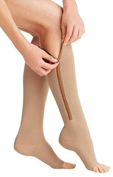 Skarpety kompresyjne z zamkiem zasilającym unisex | 20-30 mmHg | Lepsze krążenie i ulga w obrzękach | Konstrukcja z wyłącznikiem i oddychającą tkaniną | Pończochy rozszerzenia do użytku w podróży, ciąży i na co dzień