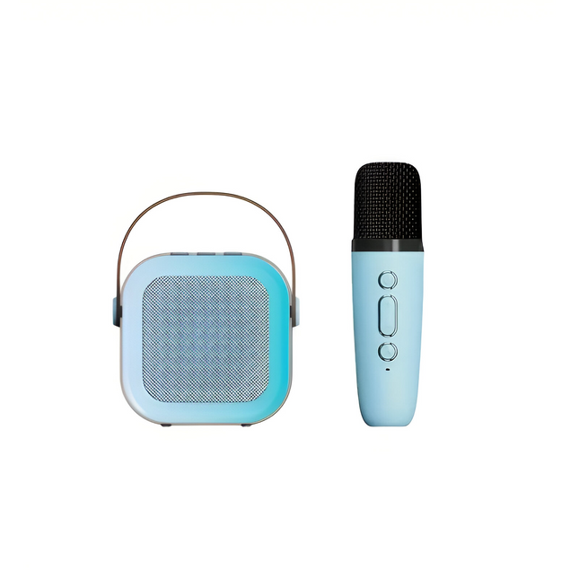 Przenośny głośnik do karaoke Bluetooth | Mikrofon bezprzewodowy | Kompaktowy i mocny dźwięk | Światła LED RGB | Tryb zmiany głosu | kompatybilne z kartą TF i USB | Bateria 2000 mAh | 3-4 godziny ochronne | Łatwe połączenie