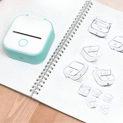 Przenośna mini drukarka Bluetooth | Drukuj zdjęcia, etykiety i notatki, gdziekolwiek jesteś | Technologia bez atramentu | Przyklejony podkład | Integracja mobilna z iOS i Androidem | Kompaktowy i ładowalny | Łatwe drukowanie ze smartfona