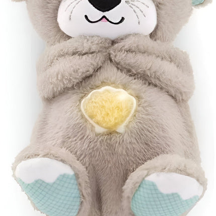 Snuggle Oddychająca Wydra Niedźwiedź | Pluszowa zabawka 30 cm z kojącą muzyką i muzyką | Idealny pomocnik w zasypianiu i towarzysz przytulania | Materiały wysokiej jakości | Prezent dla dziecka o miękkiej fakturze i delikatnych danych osobowych