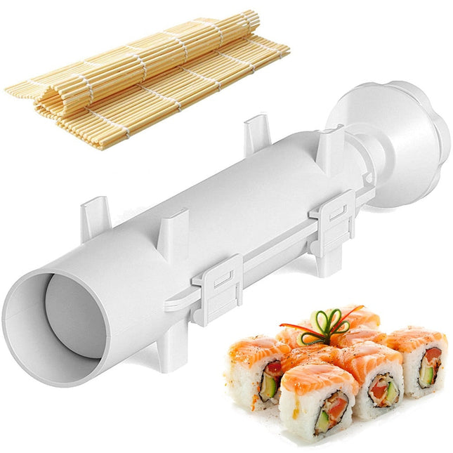 Zestaw do przechowywania roli sushi | Zawiera matę bambusową i kontrolowaną w czyszczeniu tuby do sushi | Idealnie uformowane kalifornijskie bułki za każdym razem