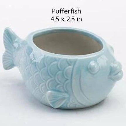 Ceramiczne, przeszklone donice inspirowane oceanem | Doniczki dekoracyjne w stylu nadmorskim | Opcje błękitu oceanu i turkusu | Dostępne różne rozmiary