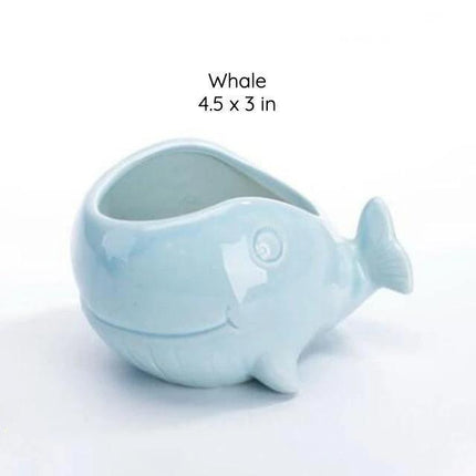 Ceramiczne, przeszklone donice inspirowane oceanem | Doniczki dekoracyjne w stylu nadmorskim | Opcje błękitu oceanu i turkusu | Dostępne różne rozmiary