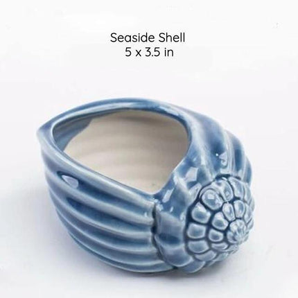 Ceramiczne, przeszklone donice inspirowane oceanem | Doniczki dekoracyjne w stylu nadmorskim | Opcje błękitu oceanu i turkusu | Dostępne różne rozmiary