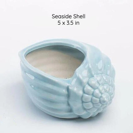 Ceramiczne, przeszklone donice inspirowane oceanem | Doniczki dekoracyjne w stylu nadmorskim | Opcje błękitu oceanu i turkusu | Dostępne różne rozmiary