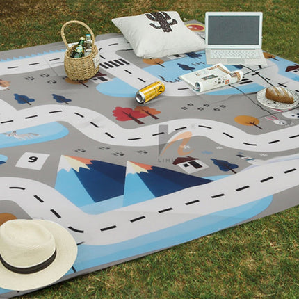 Islandzka mata do zabaw dla dzieci Highway | Trwały materiał | Składany do przechowywania | Rozmiar 130cm x 100cm