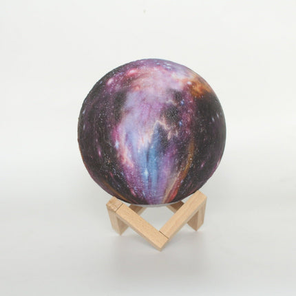 Lampka nocna Galaxy Mood | Lampa ładowana przez USB z 16 kolorami | dotknąć możliwości ściemniania za pomocą pilota | Drewniana rama | Do 15 godzin światła