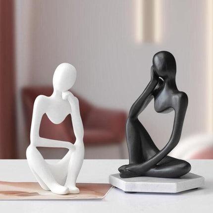 Abstrakcyjna, elegancka statua z żywicy myśliciela | Nowoczesny minimalistyczny design | Wystrój blatu | Trzy kolory i pozy | Sztuka domowego biura | Przyjazny dla środowiska | 8cm x 13cm | Wyjątkowy pomysł na prezent