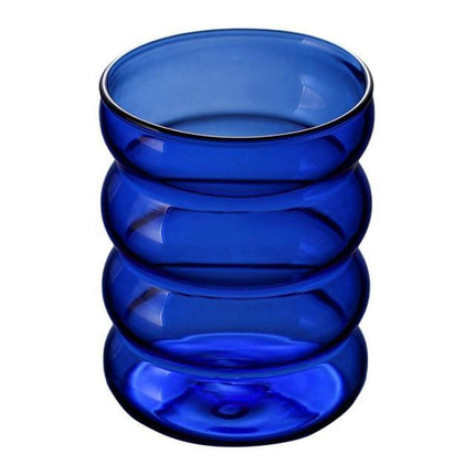 Ręcznie dmuchane z borokrzemianu | Kolorowe bąbelki | 4 kolory: przeźroczysty, zielony, niebieski, brązowy | 300 ml | Bezpieczne do zmywarek | Odporne na ciepło | Indywidualna sprzedaż | Wymiary: 7,5 cm x 9,4 cm