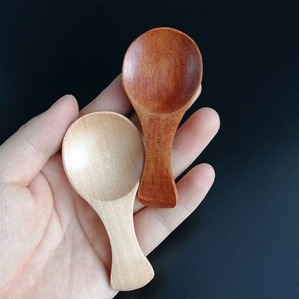 Zestaw drewnianych łyżek do przypraw | 4 sztuki | Drewno Schima Superba | Łyżka do słoiczki na sól i przyprawy | Jasne i ciemne kolory | Rozmiar 7,0 x 3,5 cm | Wielki dodatek do spiżarni | Tylko pranie ręczne