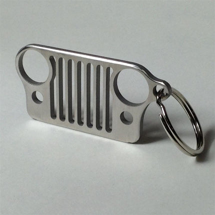 Brelok ze stali nierdzewnej Jeep Grille | Cięcie laserowe o wysokiej rozdzielczości | Trwała klasa 304 | Odporne na rdzę | Stylowe wykończenie | Idealny prezent dla entuzjastów Jeepa | działające akcesorium