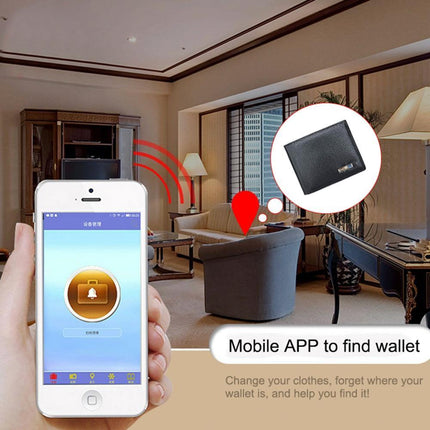 Inteligentny portfel | Wbudowany Bluetooth | Łączność aplikacji na telefon | Alarm ukryty przed kradzieżą i zgubieniem | Smukła konstrukcja | Wysokiej jakości skóra | Śledź lokalizacji | Funkcja przechwytywania zdjęć | 9,5 x 11 x 1 cm