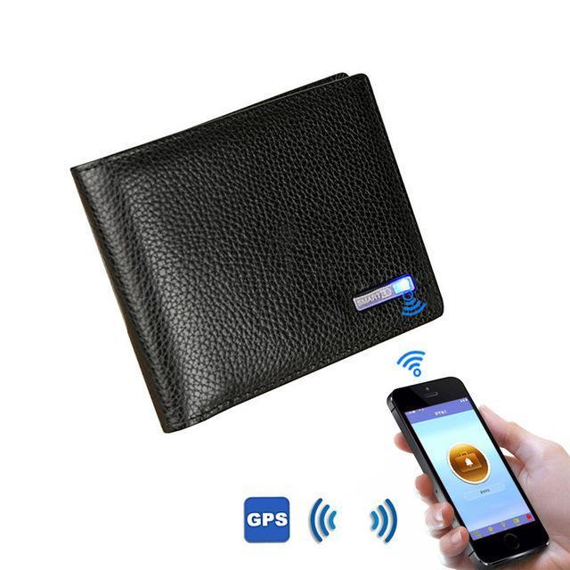 Inteligentny portfel | Wbudowany Bluetooth | Łączność aplikacji na telefon | Alarm ukryty przed kradzieżą i zgubieniem | Smukła konstrukcja | Wysokiej jakości skóra | Śledź lokalizacji | Funkcja przechwytywania zdjęć | 9,5 x 11 x 1 cm