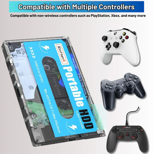 Retro konsola do gier | Ponad 110 000 klasycznych gier | Ponad 80 emulatorów | Wielojęzyczny interfejs | bezprzewodowy z kontrolerem bezprzewodowym | Łączność HDMI i USB | Podłącz i graj | Nostalgiczna zabawa dla wszystkich grup wiekowych