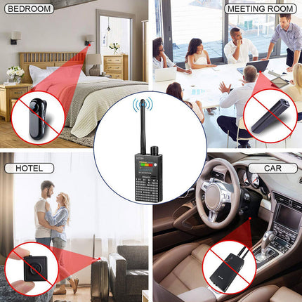 Bezprzewodowy detektor RF G318 | Wykryj ukryte kamery, urządzenia zabezpieczające GPS, urządzenia podsłuchowe | Przenośna ochrona prywatności | Najwyższa czułość i wiele trybów | Narzędzie do nadzoru o szerokie zastosowanie