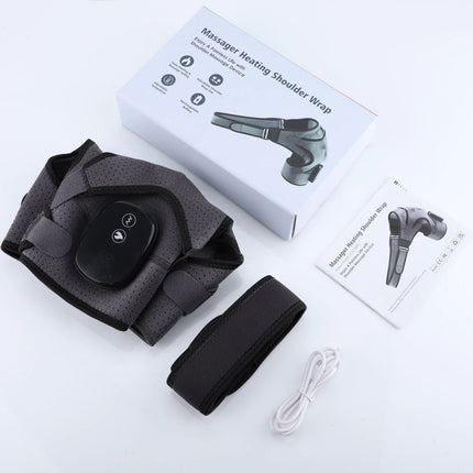 Bezprzewodowy podgrzewany masażer do masażu | Regulowany pasek | Akumulator USB | 3 poziome ciepła i wibracji | Materiał neoprenowy | Wyświetlacz temperatury LED | Nadaje się na oba kierunki | Ulga w bólu | Technika, z której korzystamy