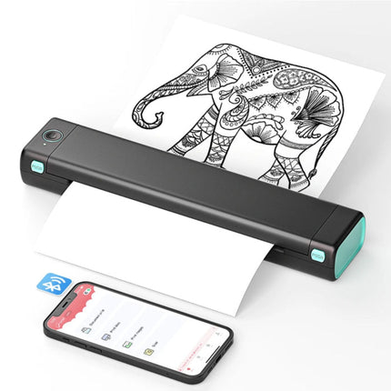 Kompaktowa bezprzewodowa drukarka termiczna | Bez atramentu | Łączność Bluetooth | Przenośny projekt podróży | Szybkie i bezproblemowe drukowanie wysokiej jakości z telefonu lub laptopa | Idealny do dokumentów, zdjęć, etykiet