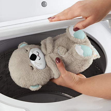 Snuggle Oddychająca Wydra Niedźwiedź | Pluszowa zabawka 30 cm z kojącą muzyką i muzyką | Idealny pomocnik w zasypianiu i towarzysz przytulania | Materiały wysokiej jakości | Prezent dla dziecka o miękkiej fakturze i delikatnych danych osobowych