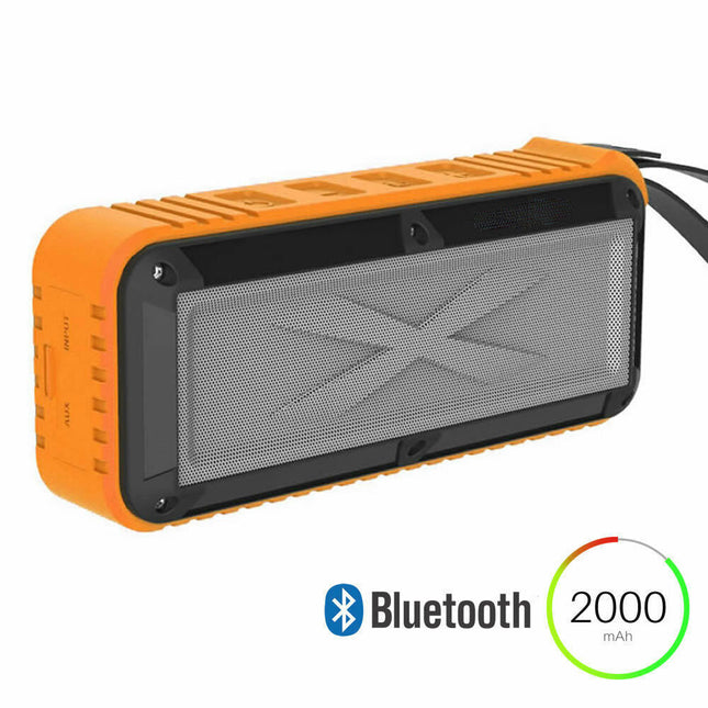 Bezprzewodowy głośnik Bluetooth S30 | 10 godzin zamkniętych | Wbudowany mikrofon | Wzmocnienie dźwięku i-Bass | Woododporny IPX5 | Bateria 2000 mAh | Dźwięk stereo 2x5W | Przenośny z kompatybilnością Aux | Trwała gumowana konstrukcja