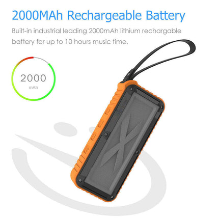 Bezprzewodowy głośnik Bluetooth S30 | 10 godzin zamkniętych | Wbudowany mikrofon | Wzmocnienie dźwięku i-Bass | Woododporny IPX5 | Bateria 2000 mAh | Dźwięk stereo 2x5W | Przenośny z kompatybilnością Aux | Trwała gumowana konstrukcja